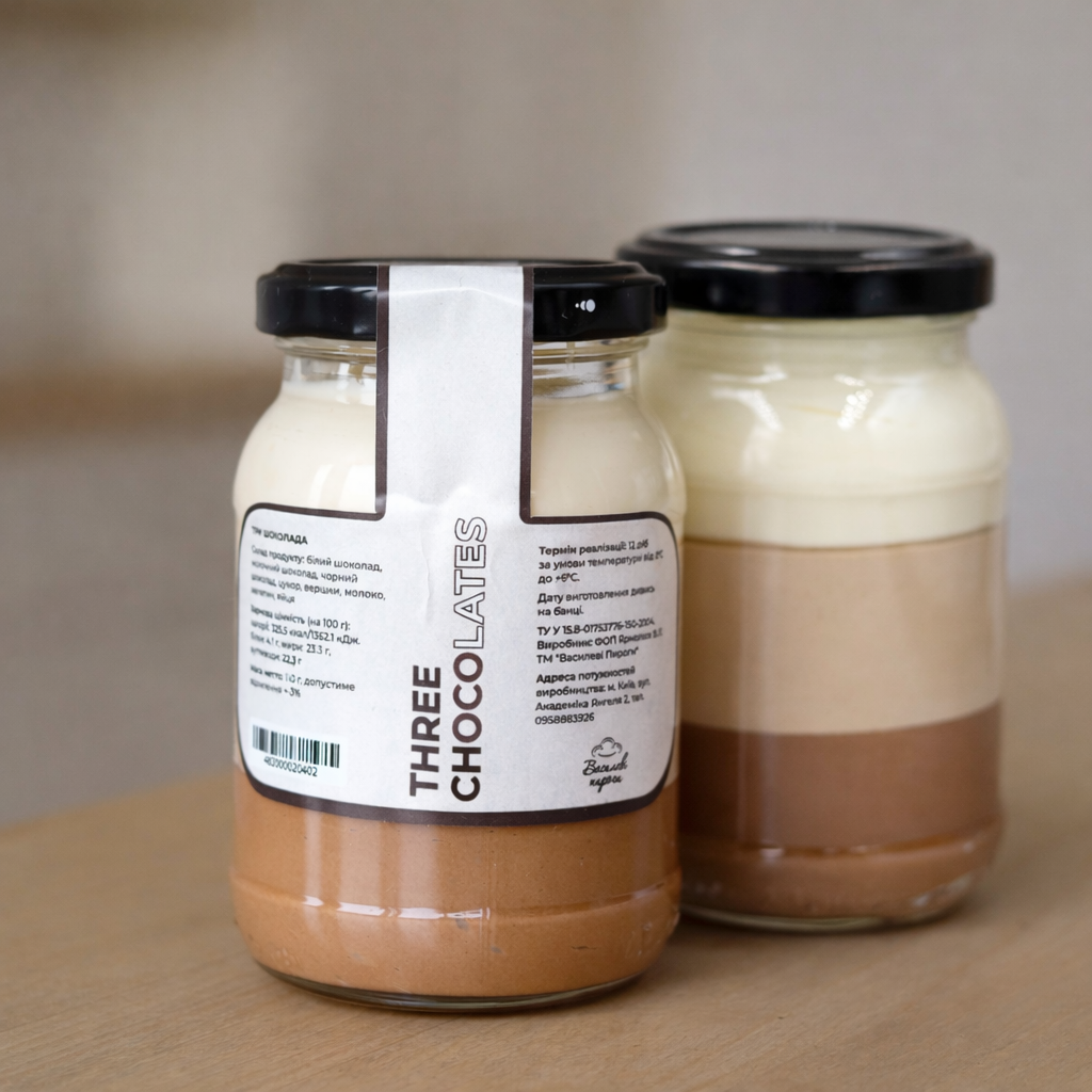  МУСОВИЙ ДЕСЕРТ ТРИ ШОКОЛАДА (1 шт) | В БАНЦІ