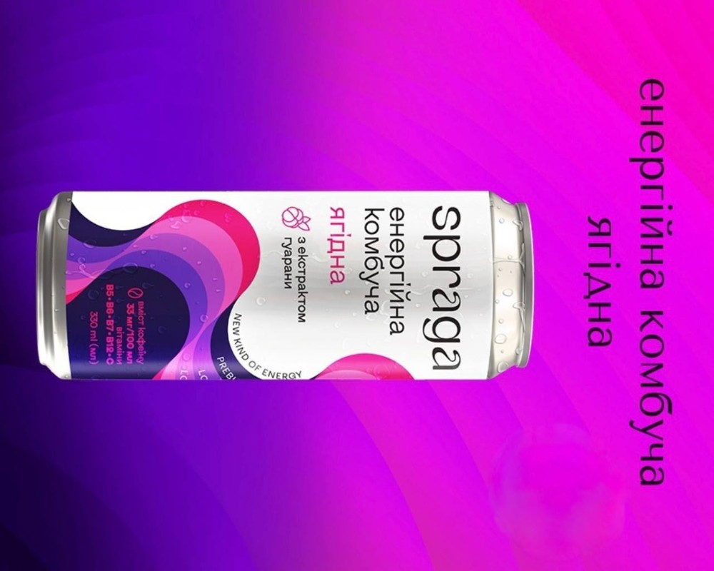 Комбуча Spraga Energy Ягідна 330ml ж/б
