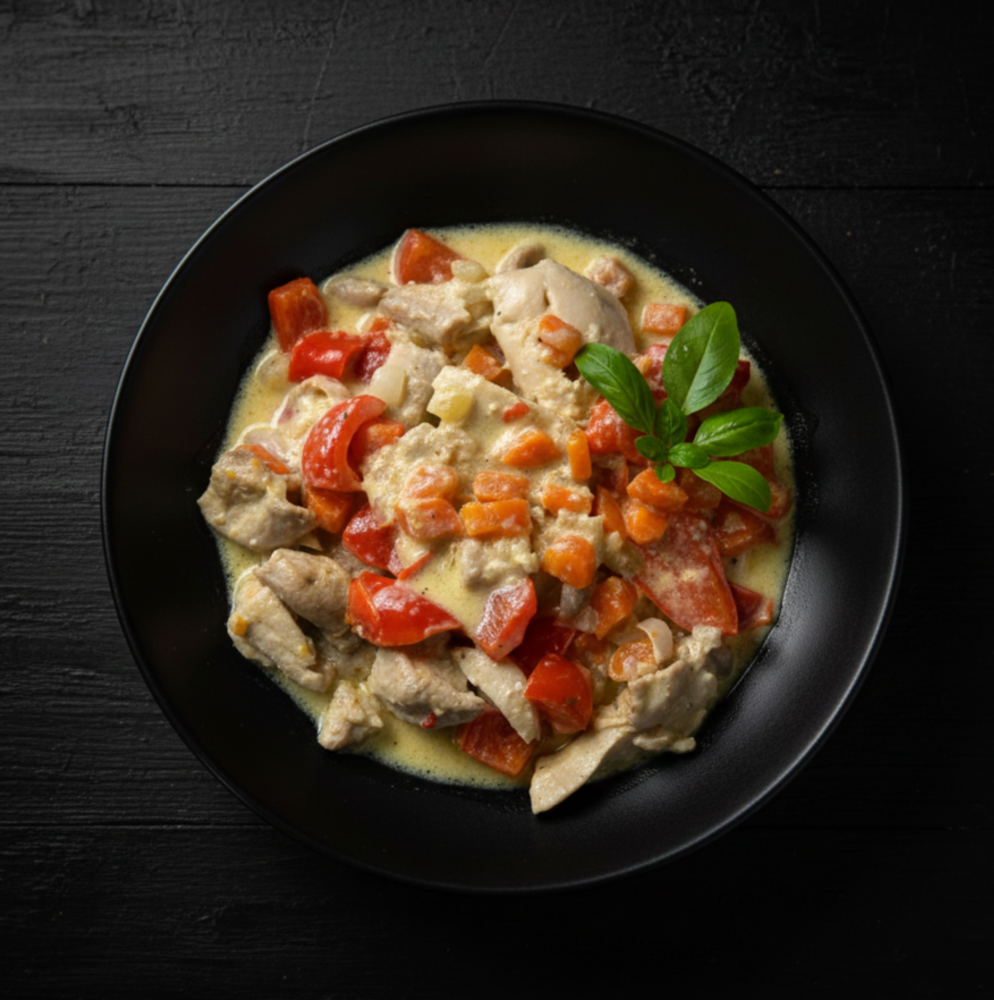 Рагу з куркою у вершковому соусі