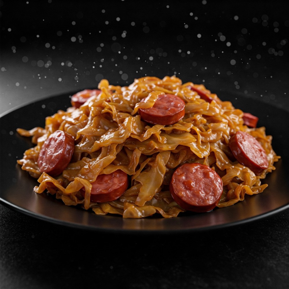 Капуста Тушкована з Копченостями