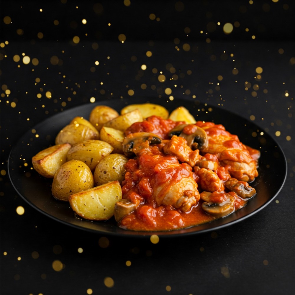 Печеня з куркою та грибами