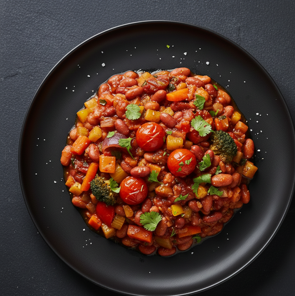 Квасоля Тушкована з овочами