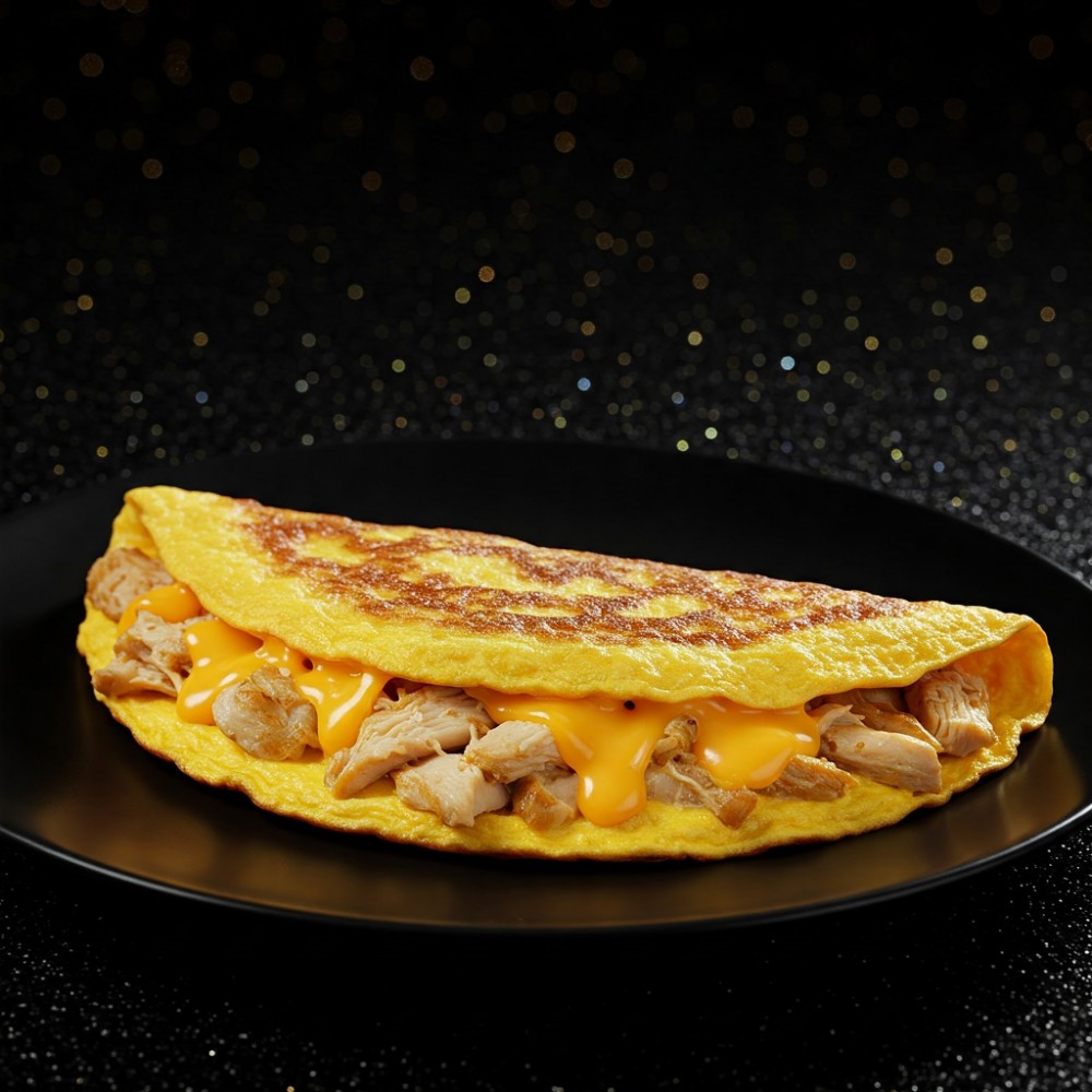 Омлет з сиром та куркою