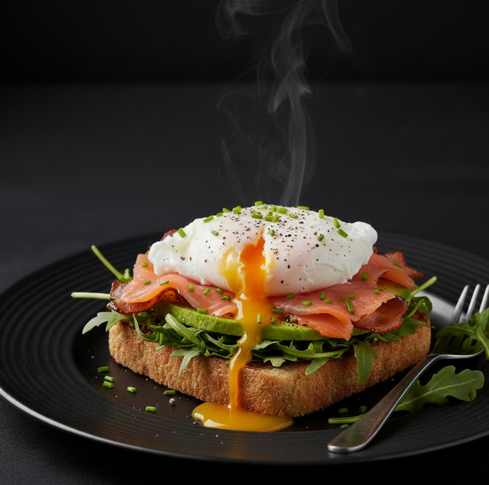Сендвіч з лососем та яйцем пашот