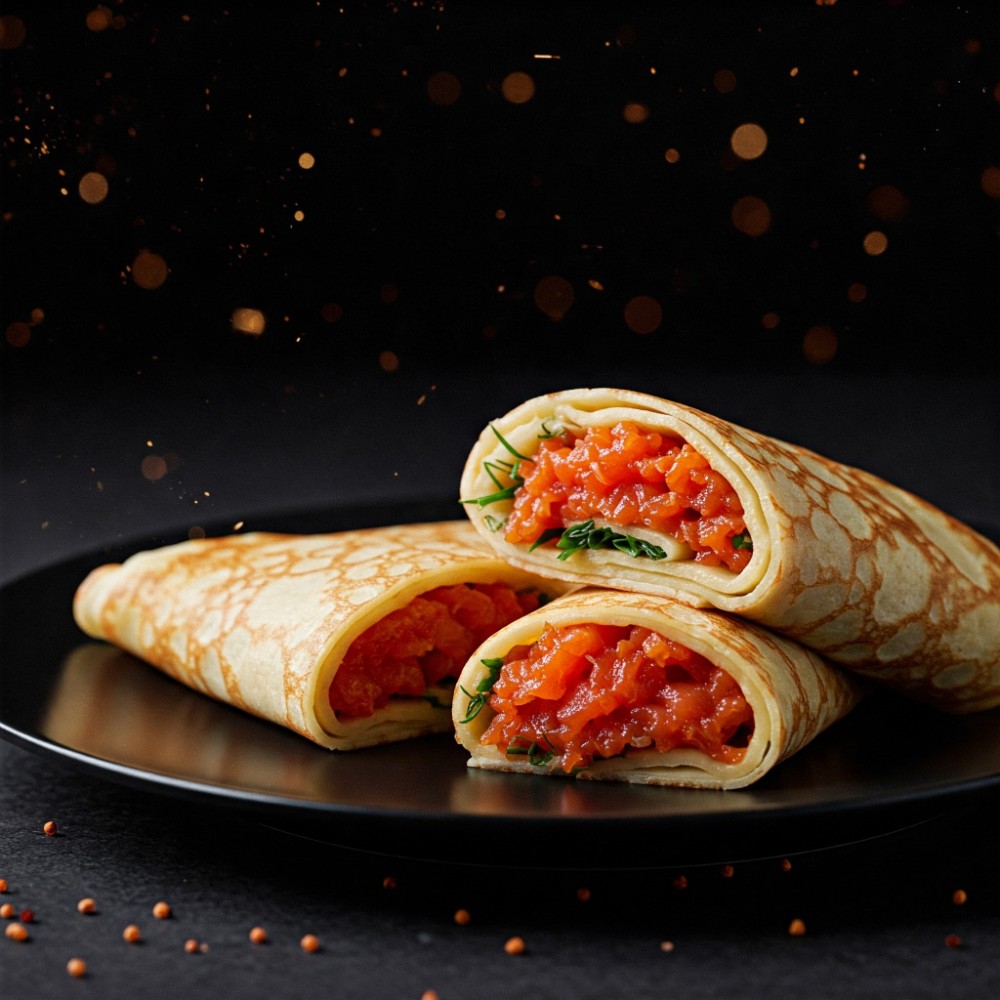 Млинці з червоною рибою