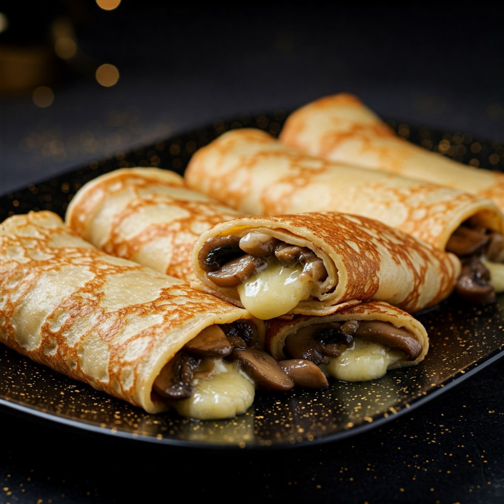 Млинці з грибами та сиром