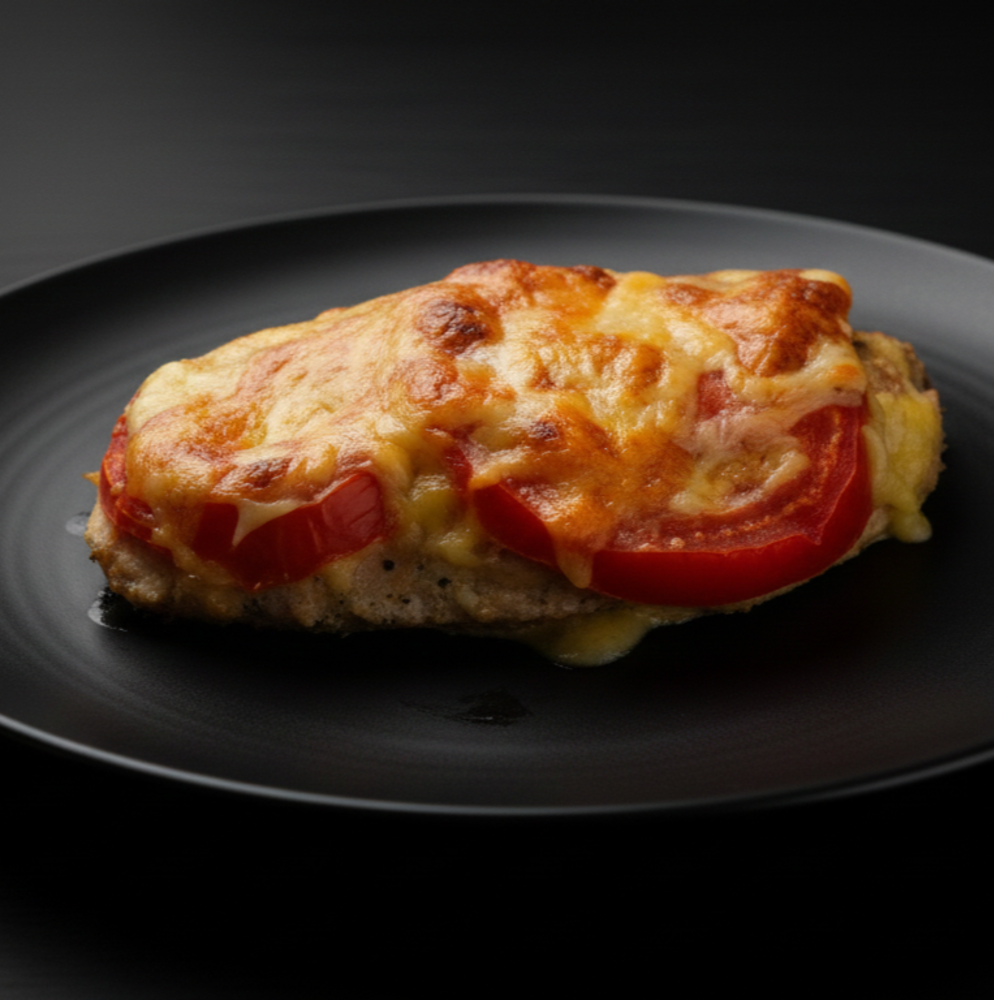 Курячий стейк з сиром та помідором