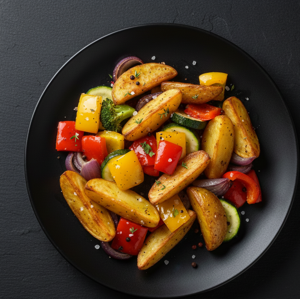 Картопля з овочами 