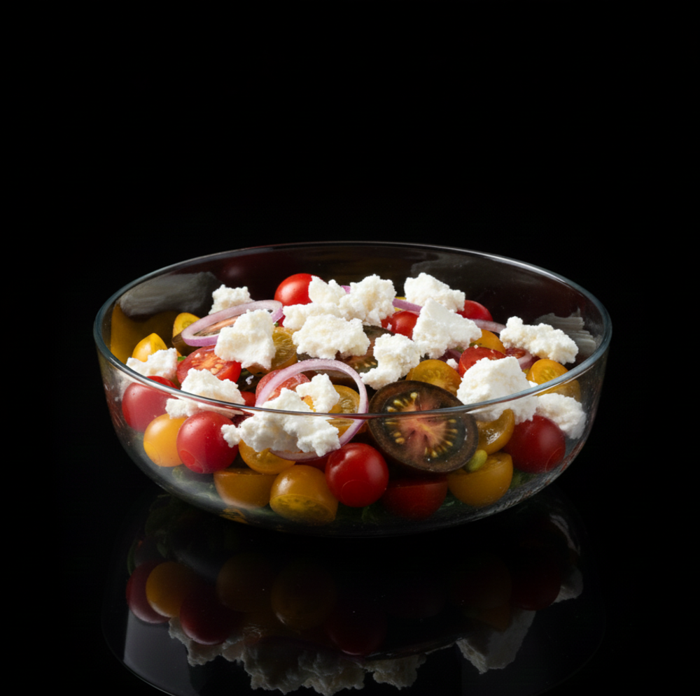 Салат з трьох помідорів та бринзою