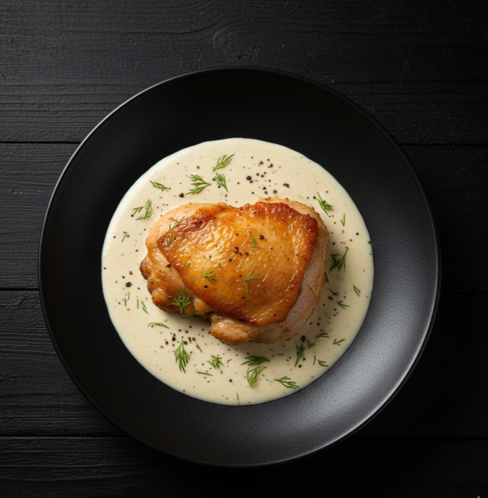 Стегно у вершковому соусі