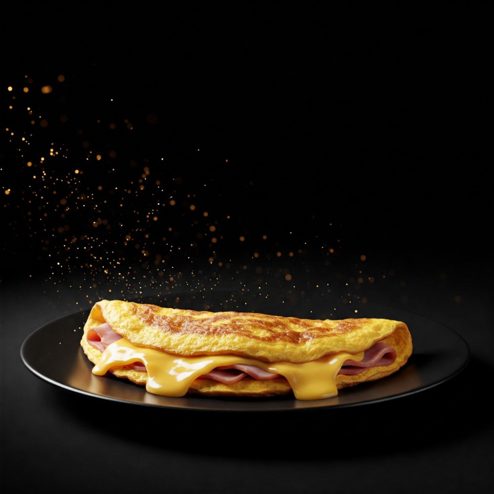 Омлет з сиром сулугуні та шинкою