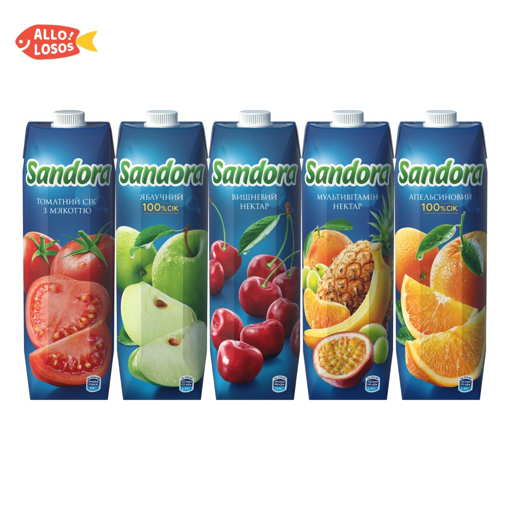 Sandora сік в асортименті 0,250 г