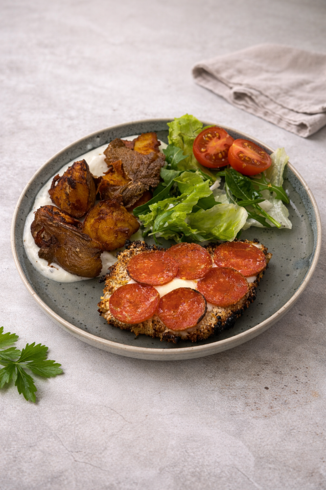 Віденський шніцель з папероні та смеш картоплею