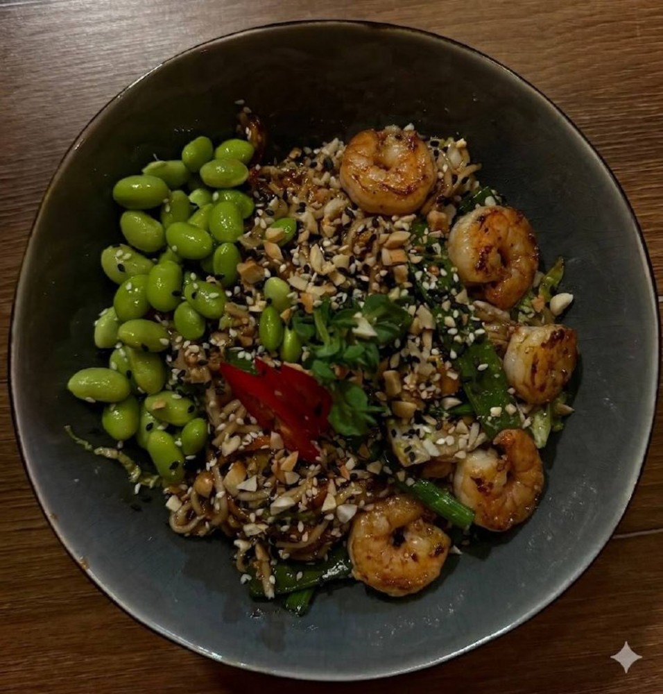 Локшина рисова з креветкою