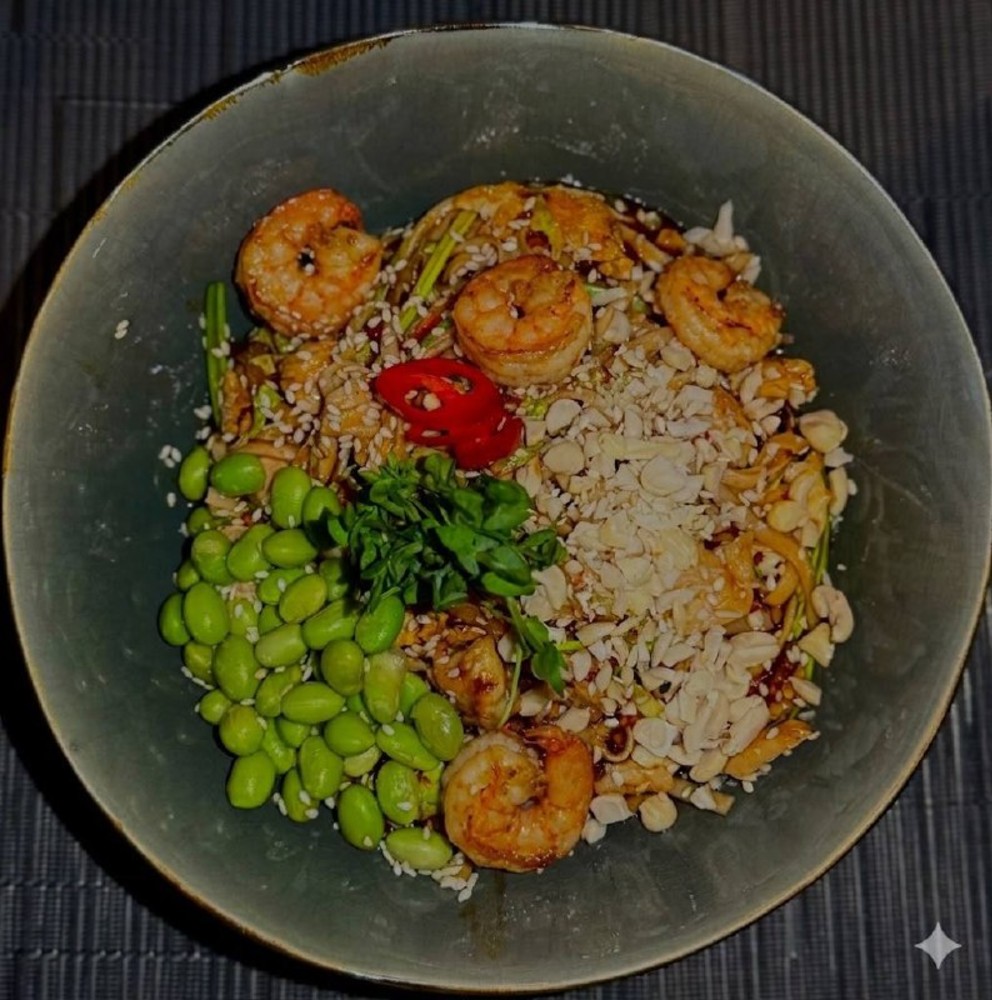 Локшина яєчна з креветкою