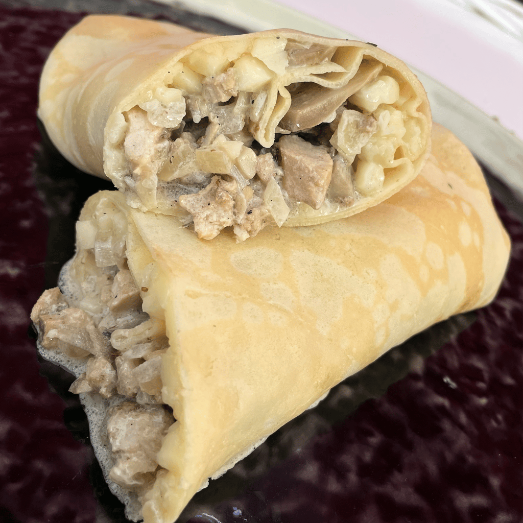 Млинець курка печериці