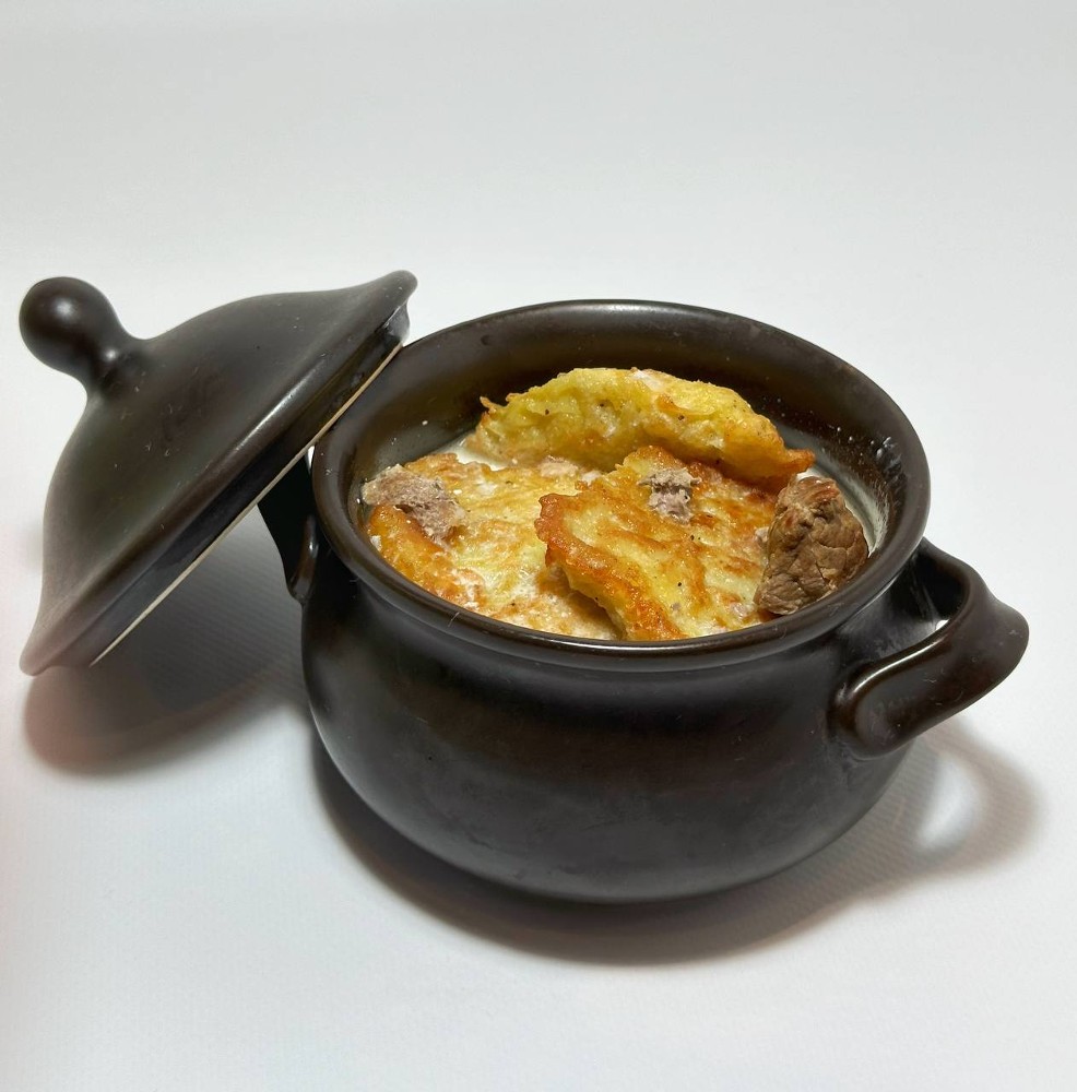 Деруни по-селянськи / Potato pancakes in a pot