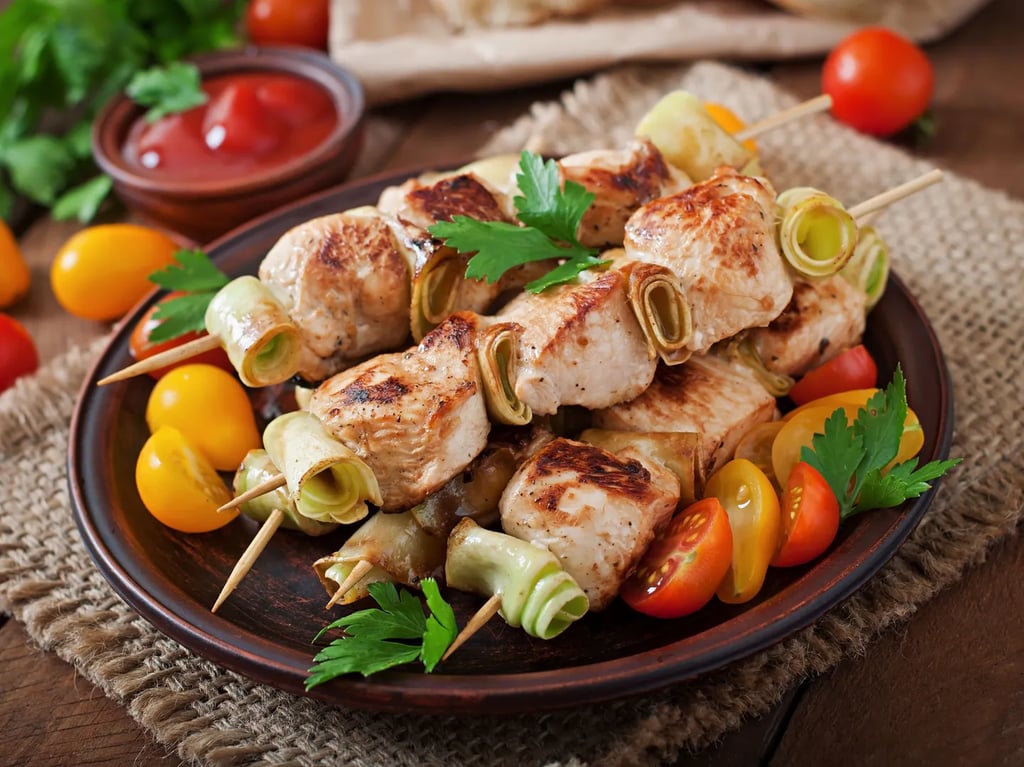 Шашлик з мяса курки