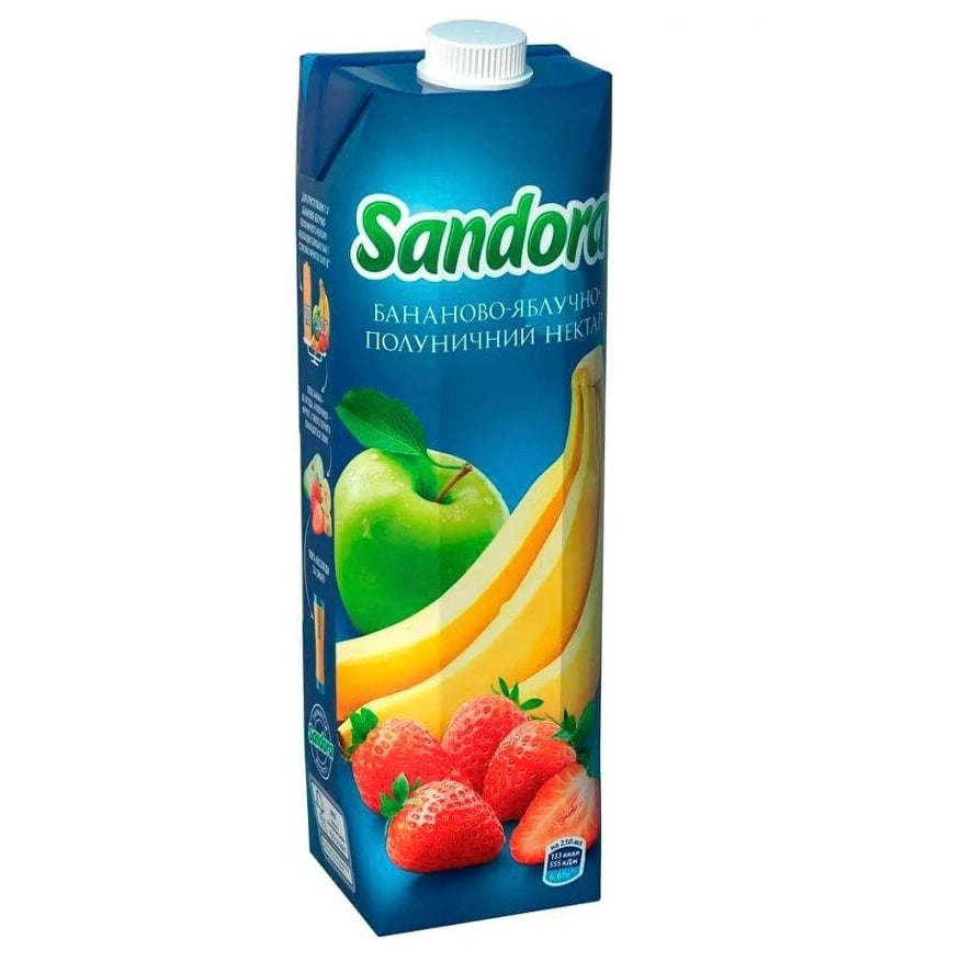 Бананово-яблучно-полуничний нектар "Sandora" 0.95л