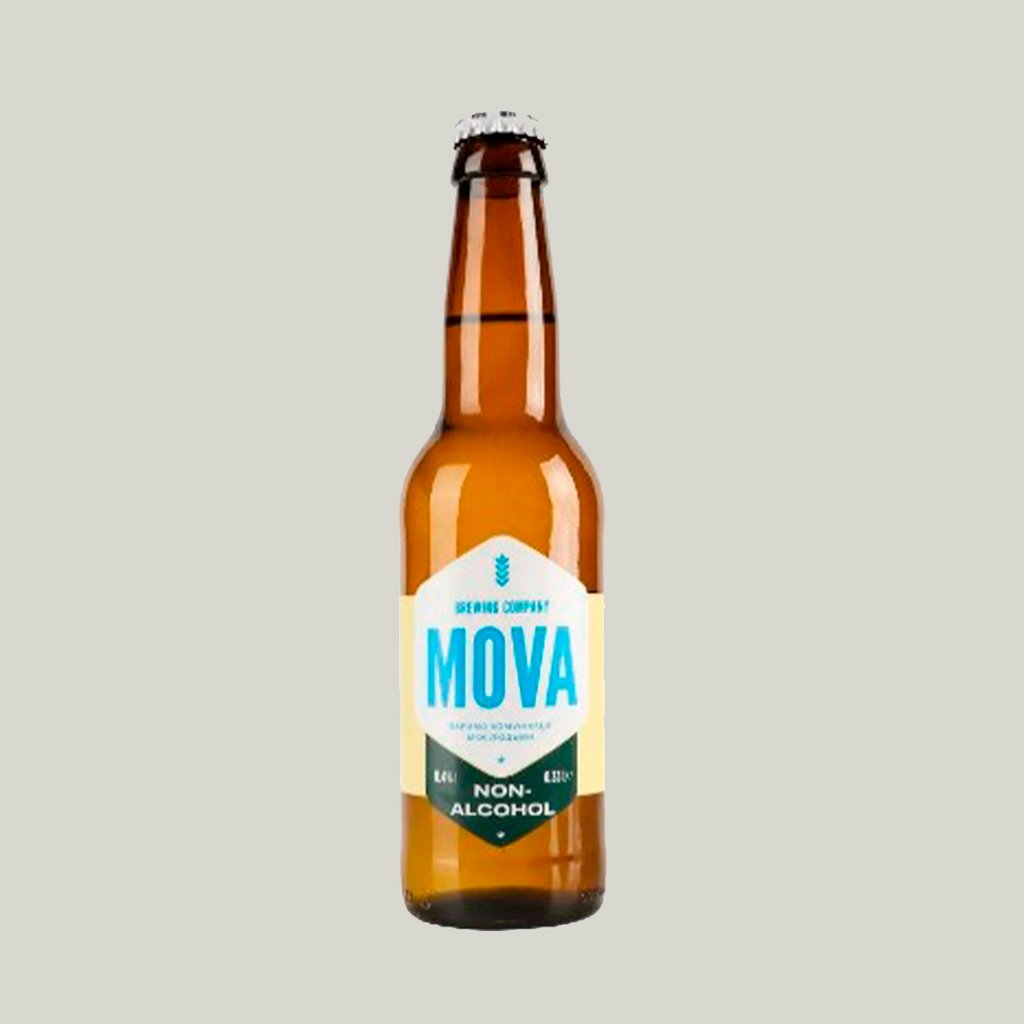 Пиво світле нефільтр. непастериз. безалк. Non-Alcohol MOVA бут. 0,33 л