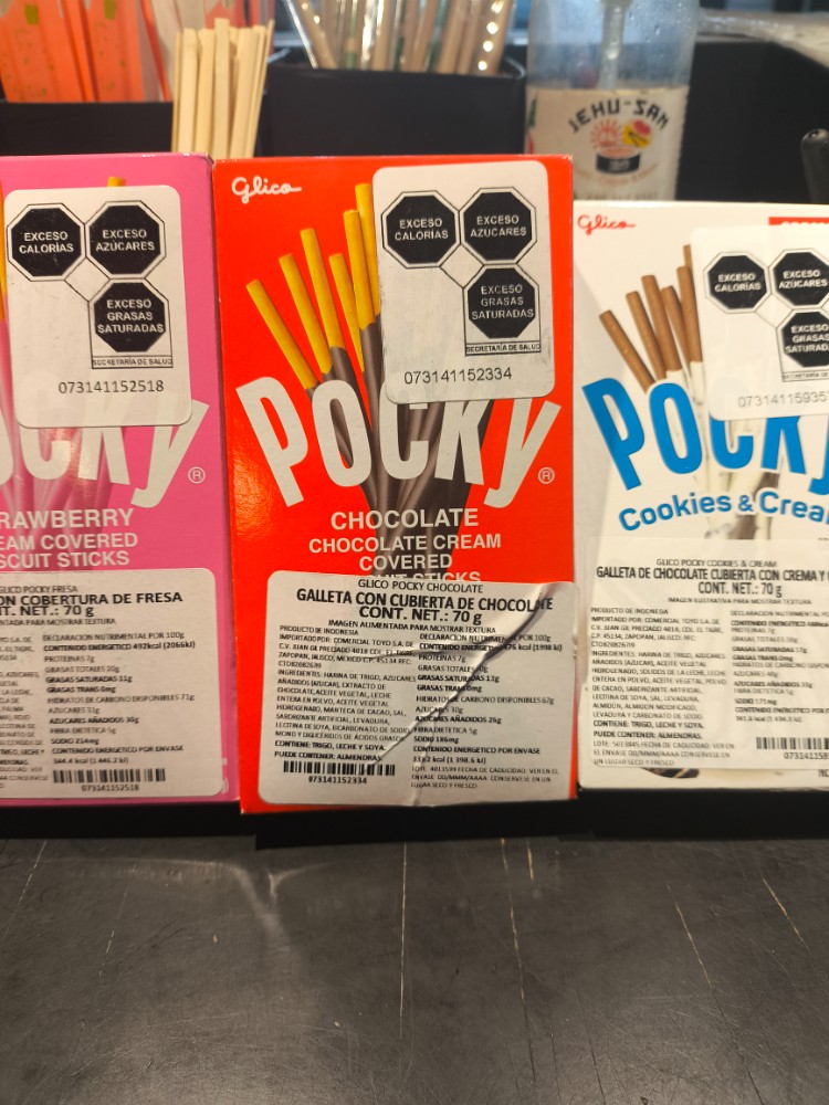 GLYCO POCKY 70 GRS FRESA, CHOC, C&CREAM