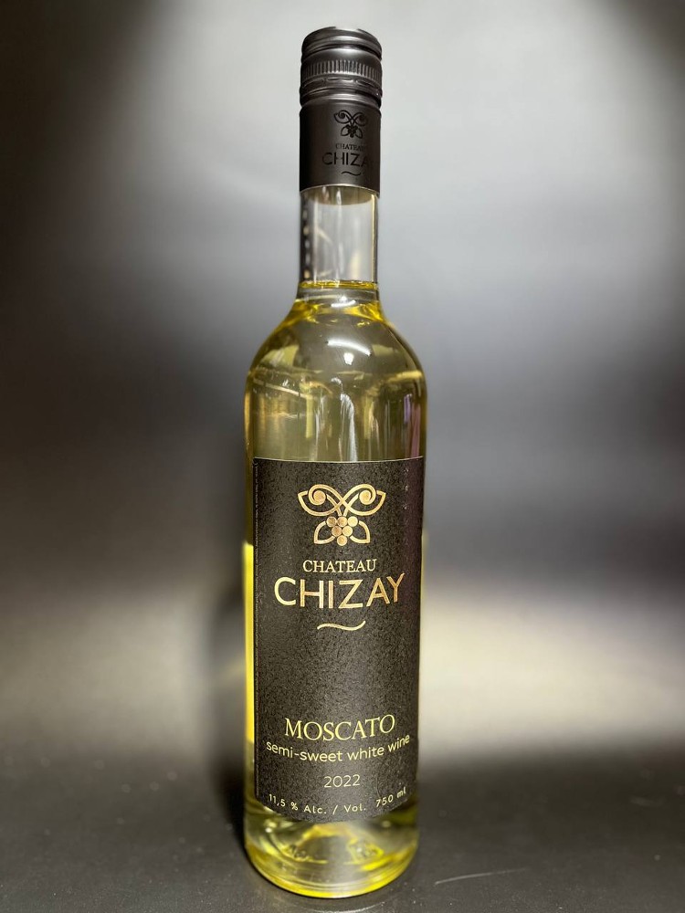 Вино ТМ "Chateau Chizay" "Москато" "Мускатне Чизай" біле напівсолодке