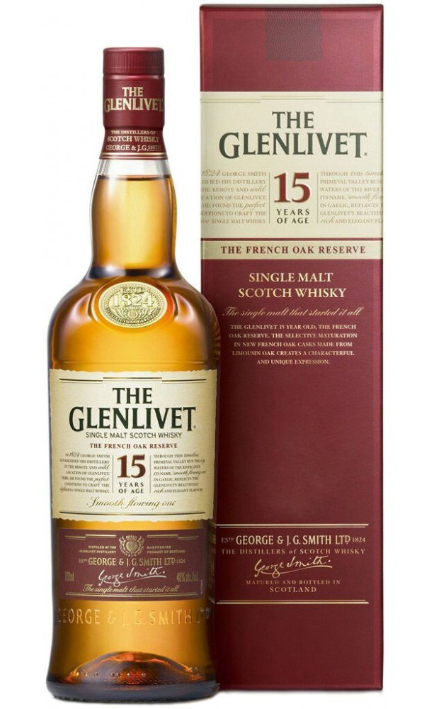 Віскі The Glenlivet 15 YO 50 мл.