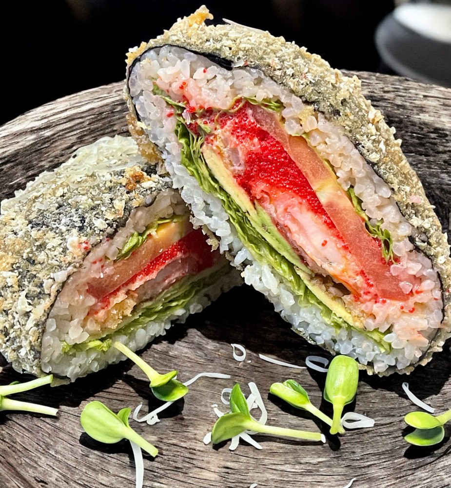 Суші-бургер з креветкою 