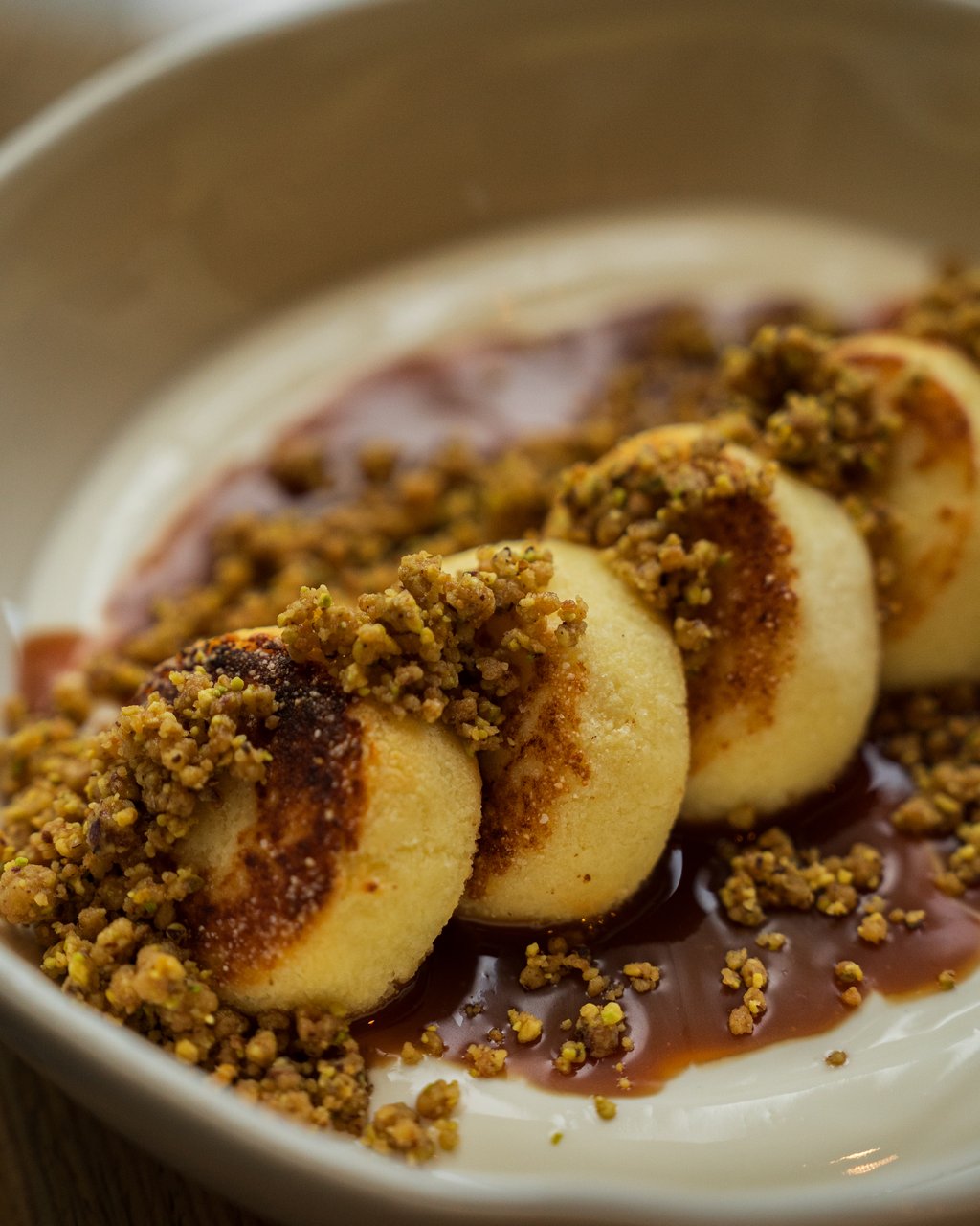 Syrniki with salted caramel