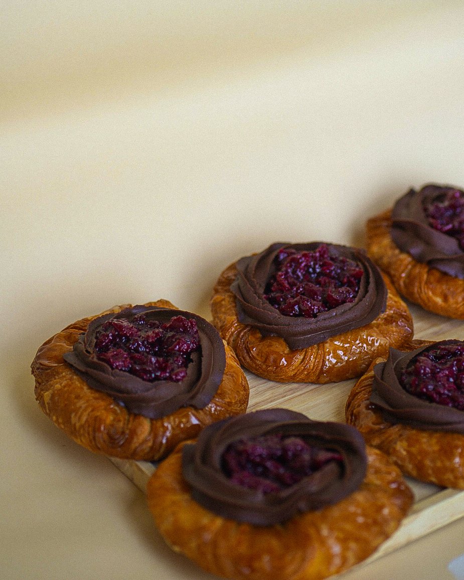 Chocolate cherry danish