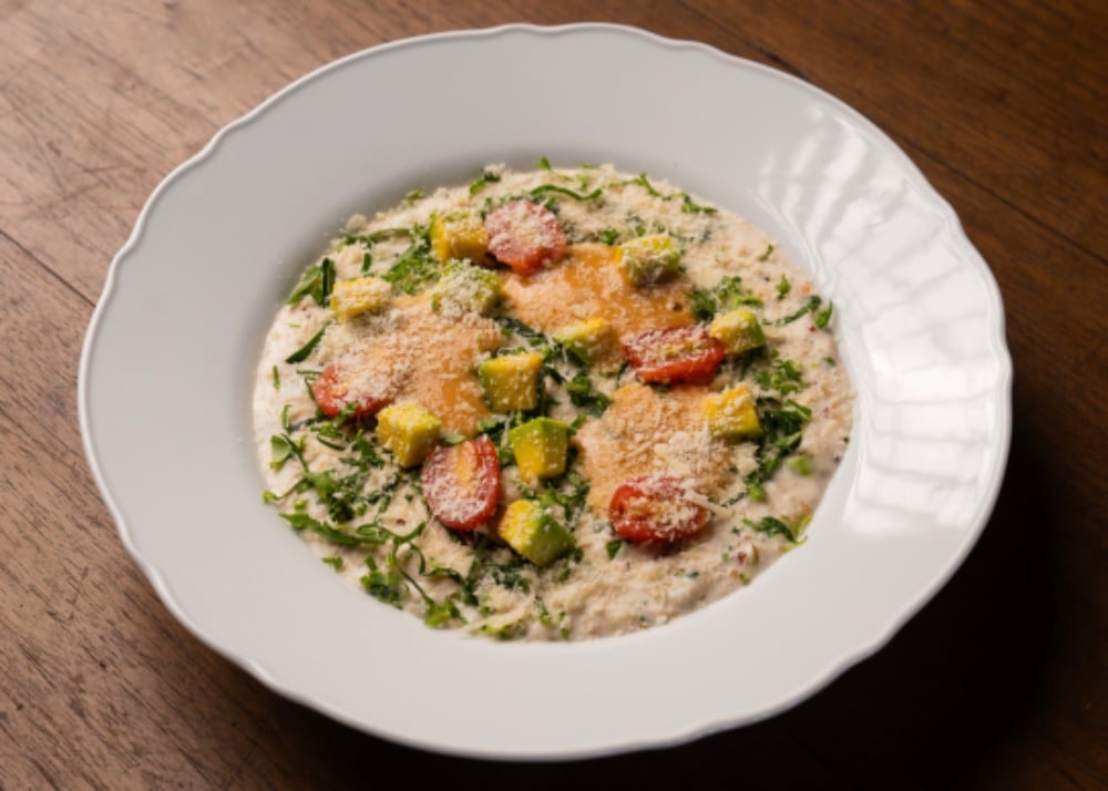 Oatmeal with shrimps d