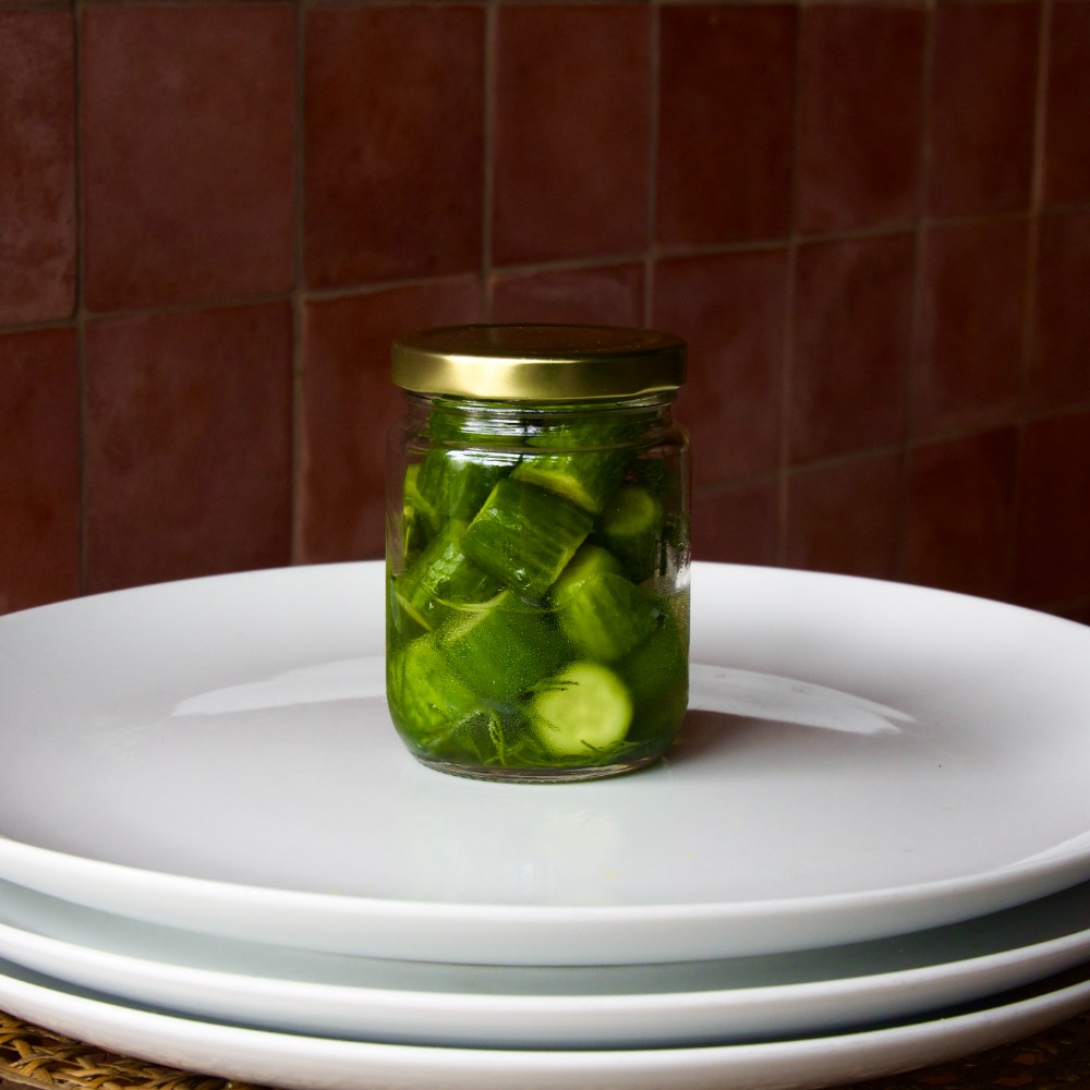 Salty homemade baby cucumber 150g. by jar