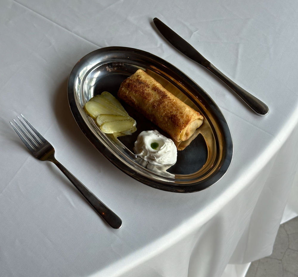 Crepe with chicken and mushrooms d