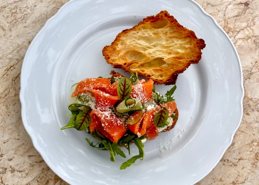 Salty salmon croissant d
