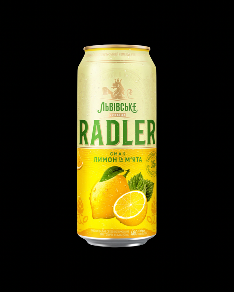 Пиво Львівське RADLER лимон та м’ята 0,48л з/б