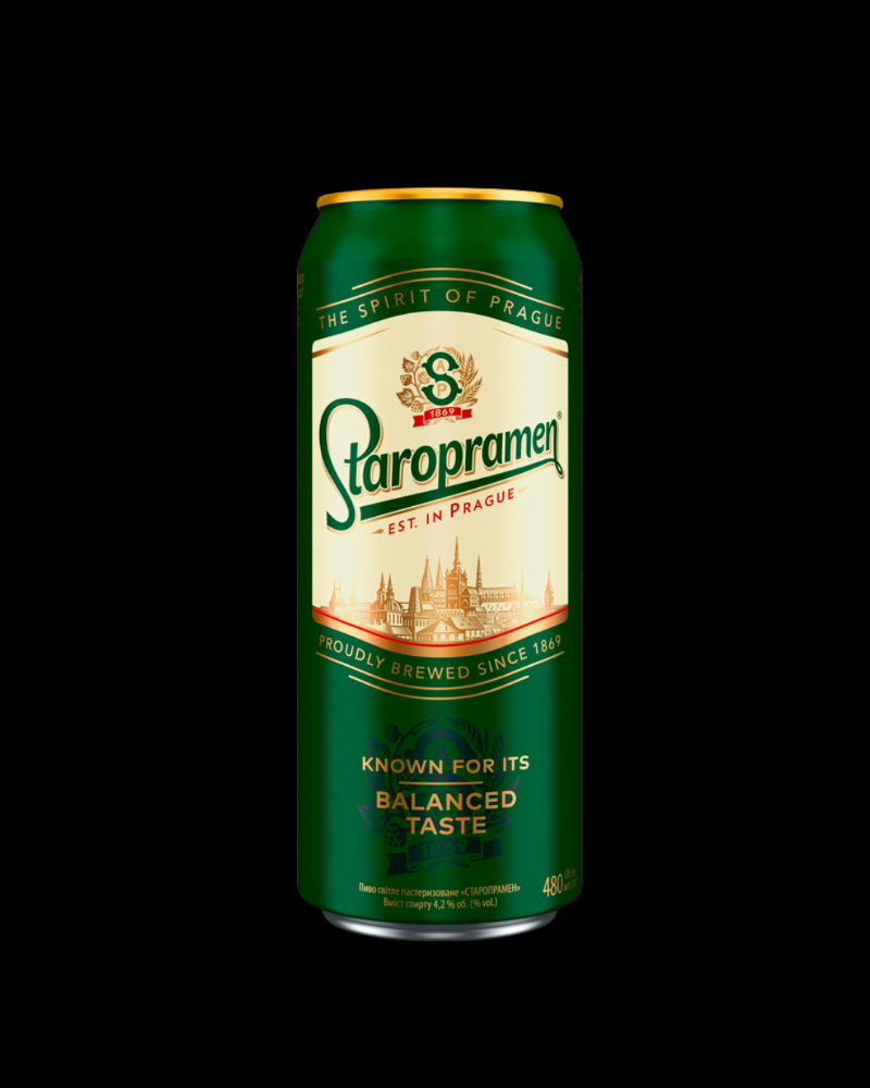 Пиво Старопрамен 0,48л з/б