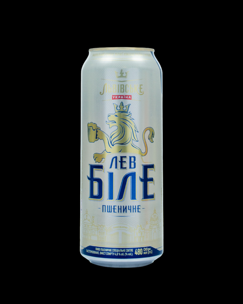 Пиво Львівське Лев Біле Пшеничне 0,48л з/б