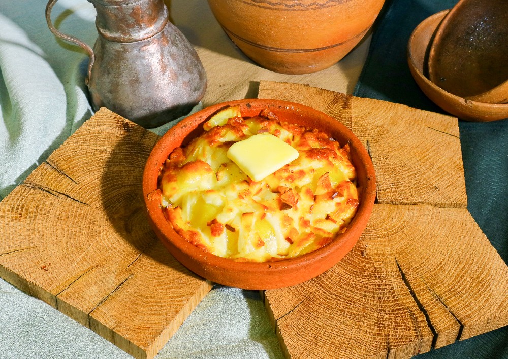 კარტოფილის ყაურმა კეცზე / Potato Kaurma Ⓥ