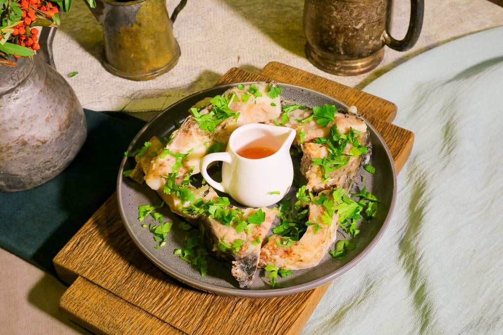 მოხარშული კობრი / Boiled Carp