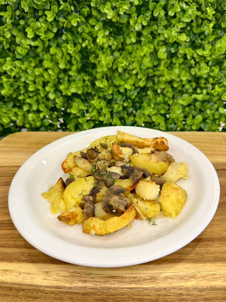 Печена картопля з печерицями