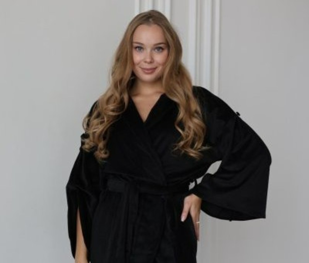 Жіночий плюшевий халат з велюру