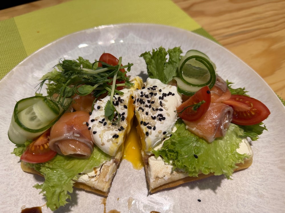 Віденська вафля з лососем