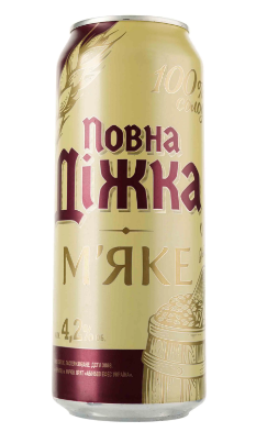 Пиво Повна Діжка М'яке світле з/б, 0,5л