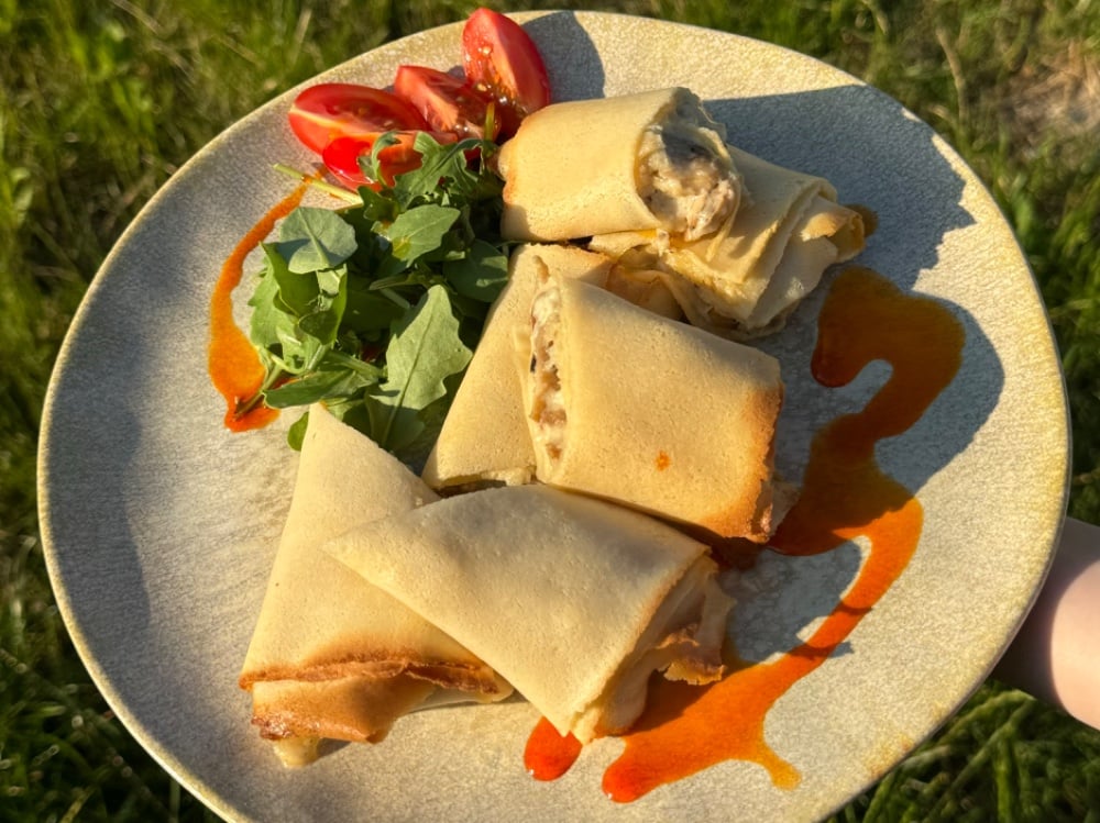 Млинці з куркою та грибами