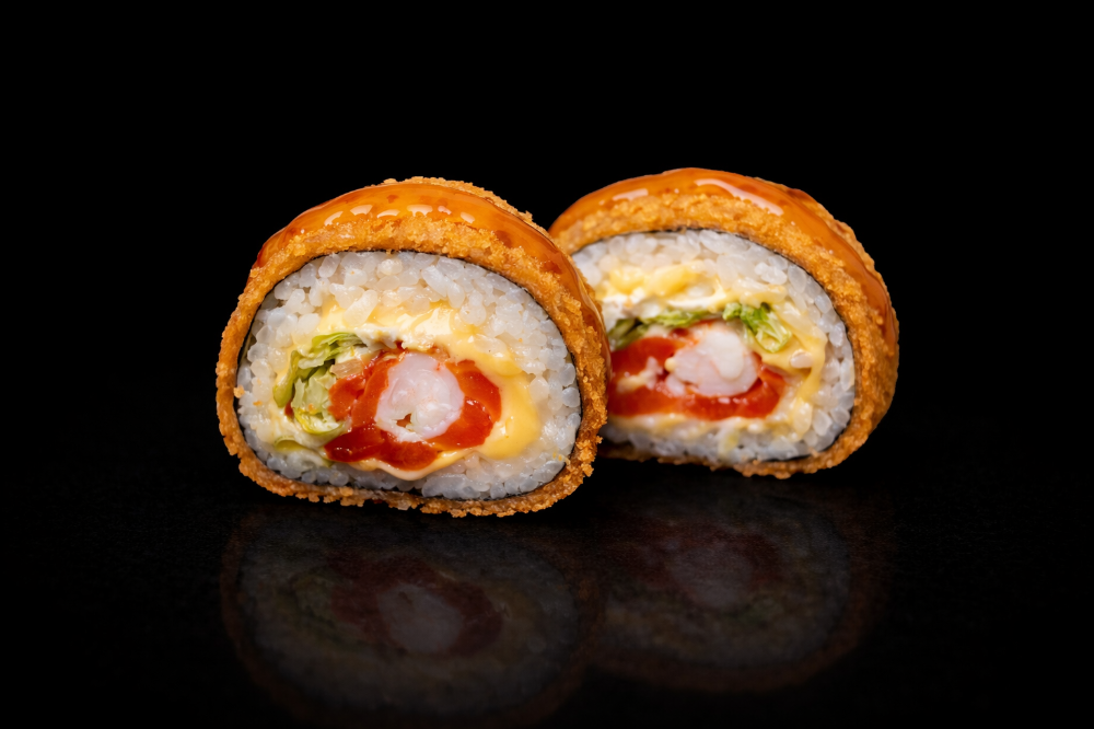 Теплий рол з лососем та креветками стандарт (260 грамів)