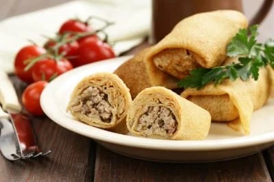 Млинці із куркою та грибами (покупні)