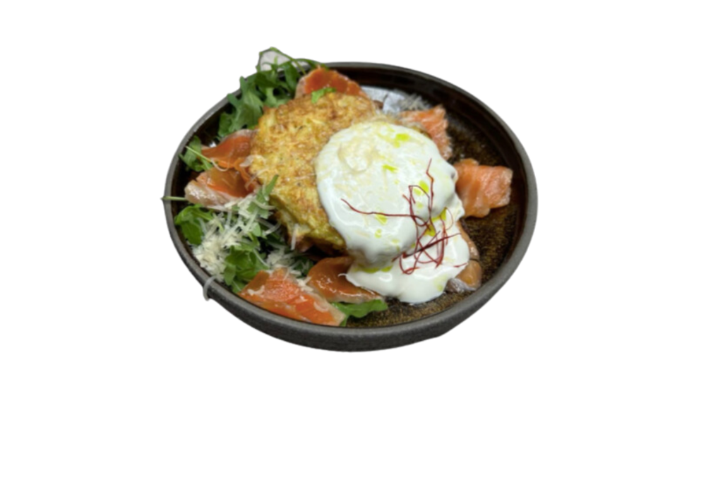 Деруни з лососем