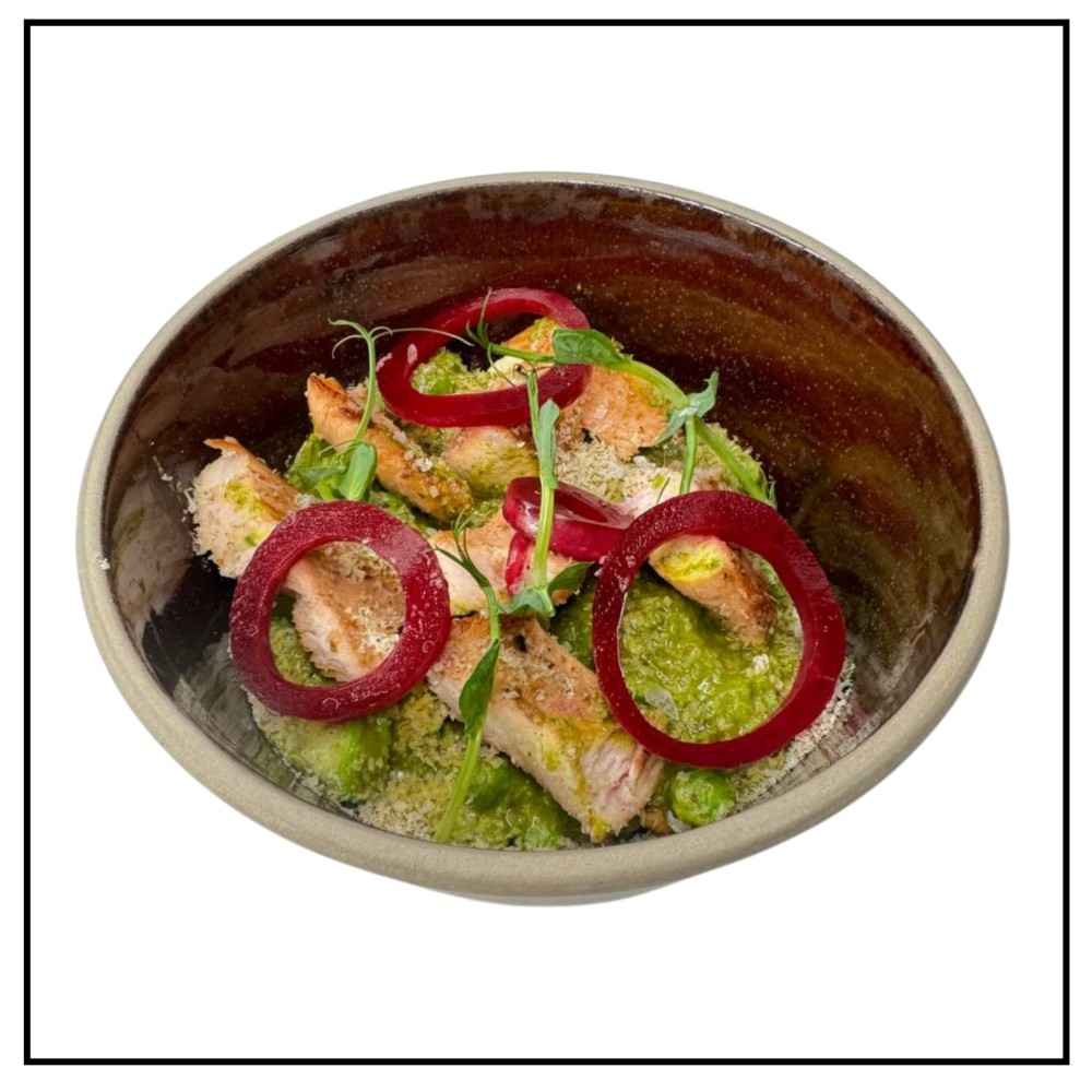 Індичка з пряними овочами та пюре 