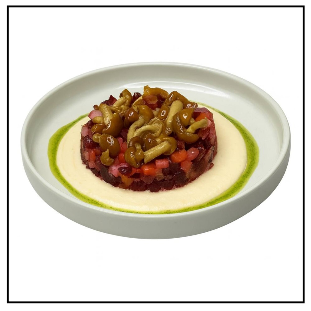 Вінегрет з хумусом із білої квасолі 