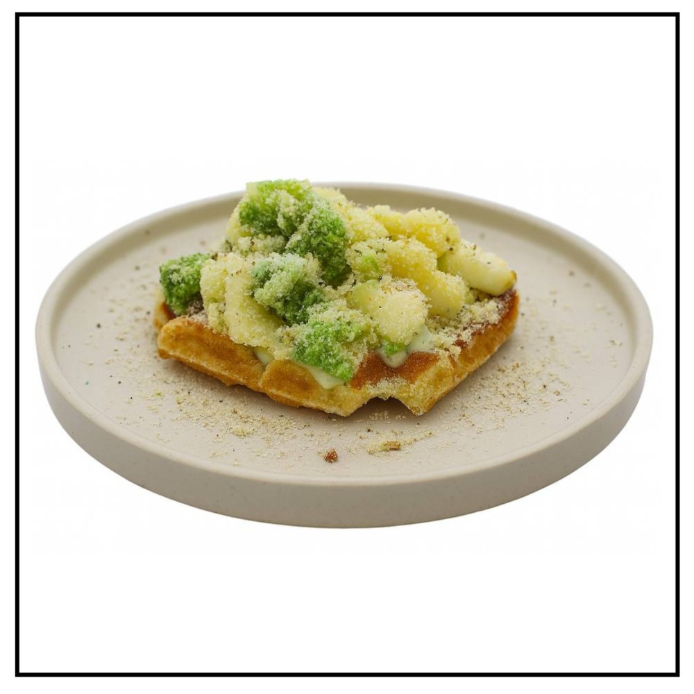 Вафля з фруктами та заварним кремом